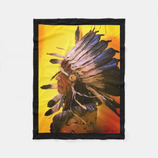 Couverture Polaire Art original Kiowa "Ciel du matin"