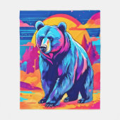 Couverture Polaire Art Ours Vibrant (Devant)