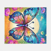 Couverture Polaire Art papillon floral (Devant (Horizontal))