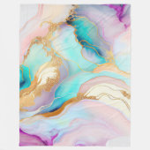 Couverture Polaire Art parties scintillant abstrait en marbre pastel (Devant)