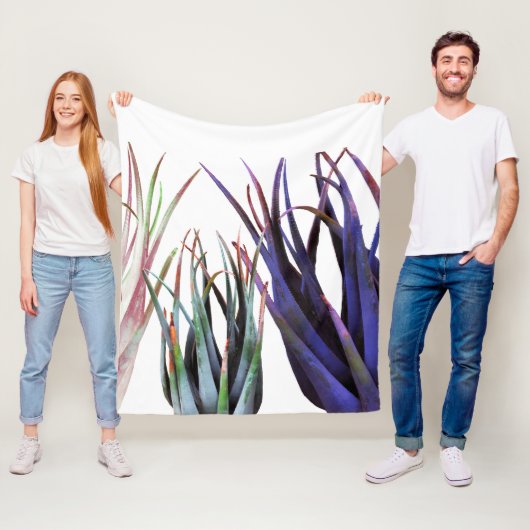 Couverture Polaire Art Plante Aloe Vera (En situation)