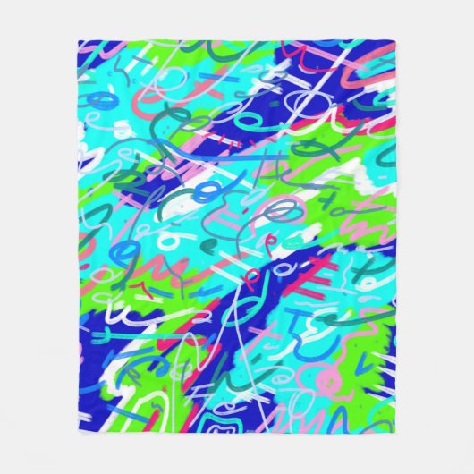 Couverture Polaire Art pop bleu et vert (Devant)