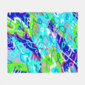 Couverture Polaire Art pop bleu et vert (Devant (Horizontal))