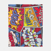 Couverture Polaire Art pop rétro, motif de la bande dessinée. (Devant)