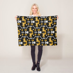 Couverture Polaire Art populaire de cheval scandinave
