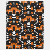 Couverture Polaire Art populaire de cheval scandinave (Devant)