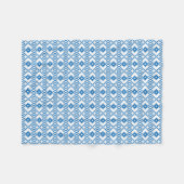 Couverture Polaire Art populaire ethnique letton bleu et blanc (Devant (Horizontal))