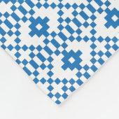 Couverture Polaire Art populaire ethnique letton bleu et blanc (Coin)