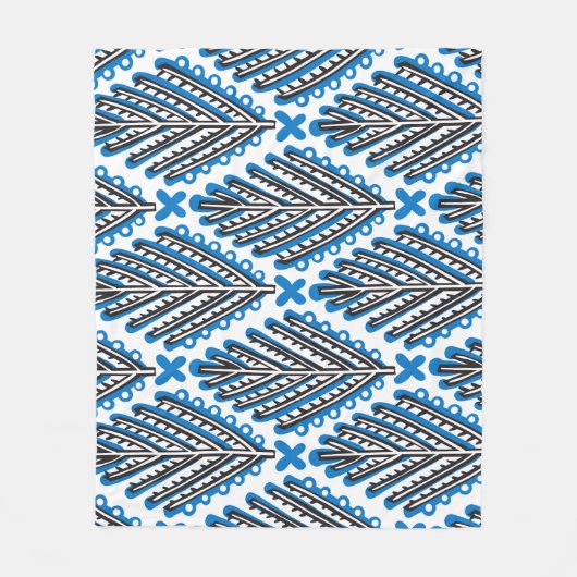 Couverture Polaire Art populaire scandinave : Design rétro floral (Devant)