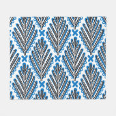 Couverture Polaire Art populaire scandinave : Design rétro floral (Devant (Horizontal))