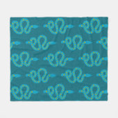 Couverture Polaire Art populaire texturé grunge sorcière serpent vert (Devant (Horizontal))