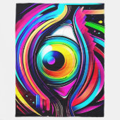 Couverture Polaire Art Psychédélique Vibrant de l'Œil (Devant)