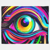 Couverture Polaire Art Psychédélique Vibrant de l'Œil (Devant (Horizontal))