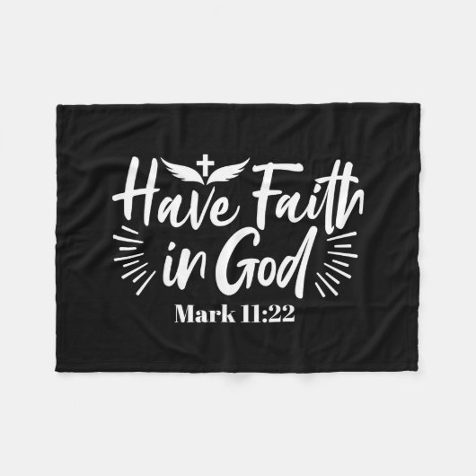 Couverture Polaire Art Religieux : Ayez foi en Dieu Conception des Éc (Devant (Horizontal))