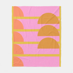 Couverture Polaire Art Scandinave Géométrique Coloré Rose
