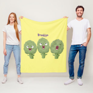 Couverture Polaire Artichauts chantants mignons dessin animé végétal