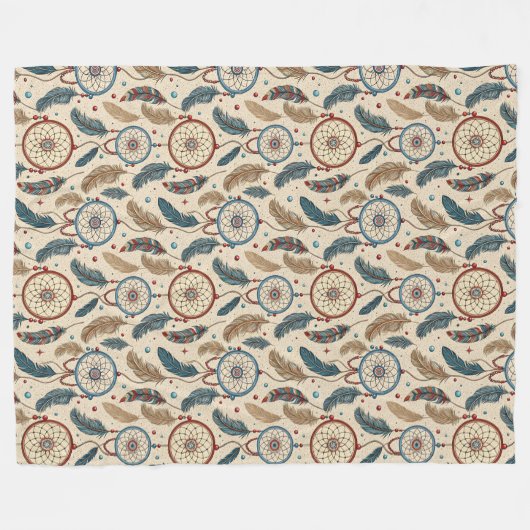 Couverture Polaire Artiste autochtone ethnique rustique (Devant (Horizontal))