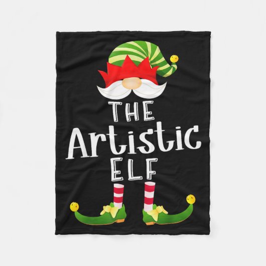 Couverture Polaire Artistic Elf Group Christmas Funny Pajama Party (Devant)