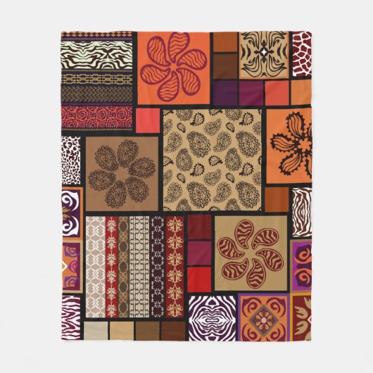 Couverture Polaire Arts indiens, jeu créatif sans couture. (Devant)