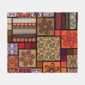 Couverture Polaire Arts indiens, jeu créatif sans couture. (Devant (Horizontal))