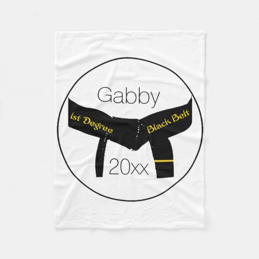 Couverture Polaire Arts martiaux 1er degré Ceinture noire (Devant)