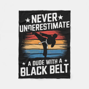 Couverture Polaire Arts martiaux Black Belt Karate Jiu Jitsu Taekwond