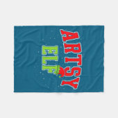 Couverture Polaire Artsy Elf Christmas Family Matching Group Xmas Act (Devant (Horizontal))