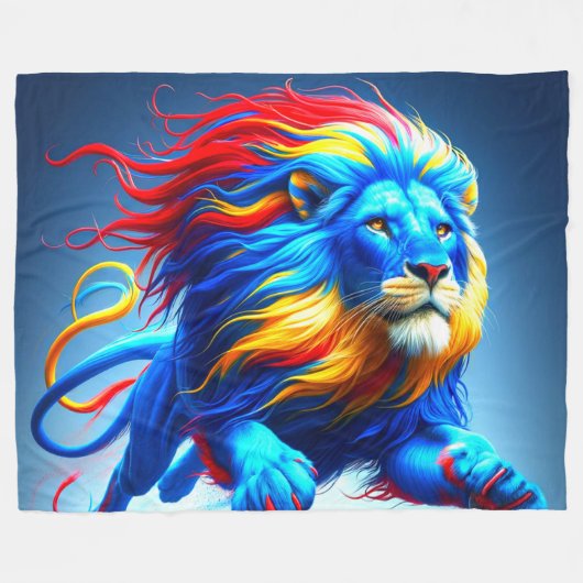 Couverture Polaire Artsy Lion (Devant (Horizontal))