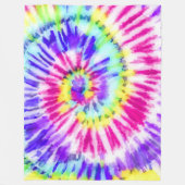 Couverture Polaire Artsy Neon Rainbow Tie Dye Motif d'aquarelle (Devant)