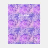 Couverture Polaire Artsy violet feuille batik Dieu aime chaque1 coutu (Devant)