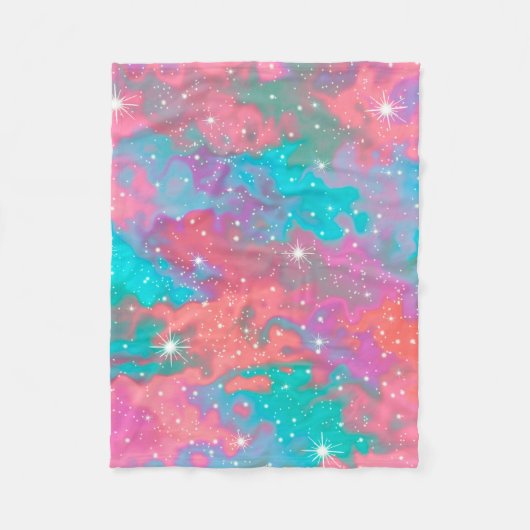 Couverture Polaire Artwork spatial Abstrait| Blanche-Tôle (Devant)