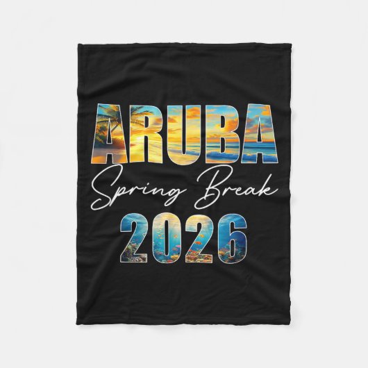 Couverture Polaire Aruba Spring Break 2026 Summer Vacation Beach  (Devant)