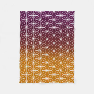 Couverture Polaire Asanoha japonais (grande échelle) Bourgogne et or