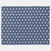 Couverture Polaire Asanoha Style - Blanc sur Dk Blue 001744 (Devant (Horizontal))