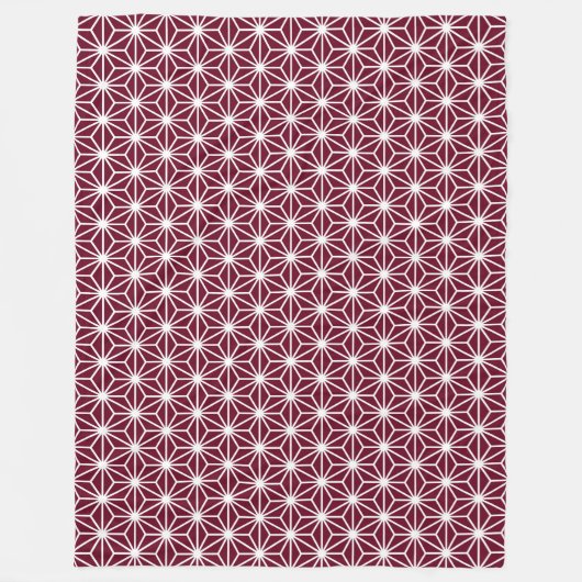 Couverture Polaire Asanoha Style - Blanc sur Dp Crimson 65001d (Devant)