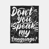 Couverture Polaire Asl Alphabet Dont You Speak My American Sing Langu (Devant)