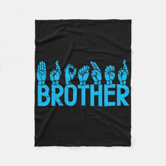 Couverture Polaire Asl Brother American Sign Language Sensibilisation (Devant)