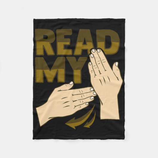 Couverture Polaire Asl Hand Gesture Deaf Hearing Loss Awareness 12  (Devant)