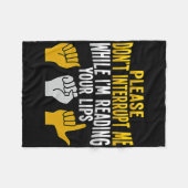 Couverture Polaire Asl Hand Gesture Deaf Hearing Loss Awareness 9  (Devant (Horizontal))