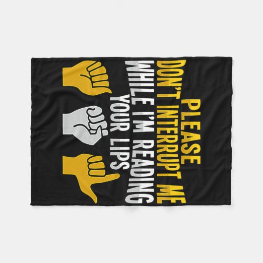 Couverture Polaire Asl Hand Gesture Deaf Hearing Loss Awareness 9  (Devant (Horizontal))