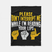 Couverture Polaire Asl Hand Gesture Deaf Hearing Loss Awareness 9 (Devant)