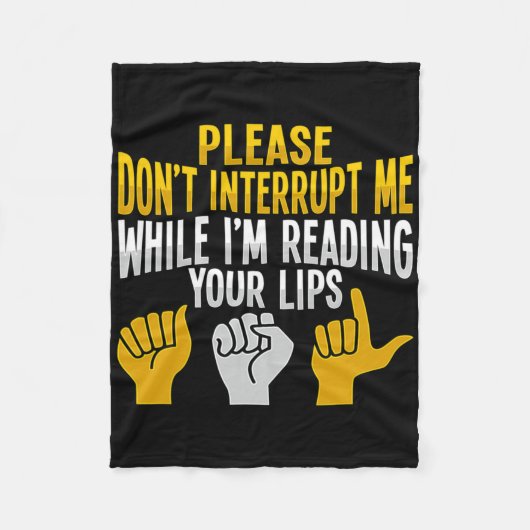 Couverture Polaire Asl Hand Gesture Deaf Hearing Loss Awareness 9  (Devant)