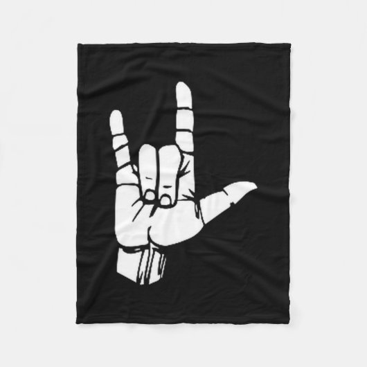 Couverture Polaire Asl I Love You Gift American Sign Language Tee Pre (Devant)