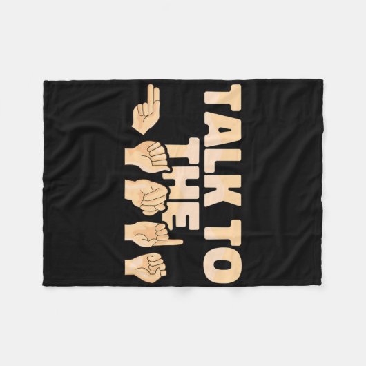 Couverture Polaire Asl Talk To The Hands American Sign Language (Devant (Horizontal))