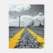 Couverture Polaire Asphalt Jaune Road Photographie créative (Devant)