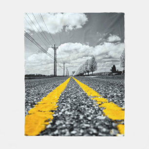 Couverture Polaire Asphalt Jaune Road Photographie créative