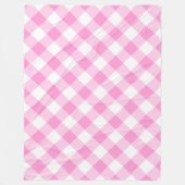 Couverture Polaire Assez Rose et Blanc Motif Gingham (Devant)