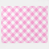 Couverture Polaire Assez Rose et Blanc Motif Gingham (Devant (Horizontal))