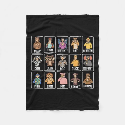 Couverture Polaire Assil Gesture Animaux Sourds Perte auditive Adjudi (Devant)
