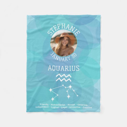 Couverture Polaire Astrologie du Zodiaque Aquarius Signet photo Date (Devant)